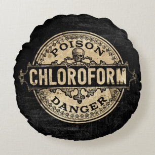 Chloroform  stijlgif label rond kussen