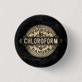 Chloroform stijlgif label ronde button 3,2 cm (Voorkant)