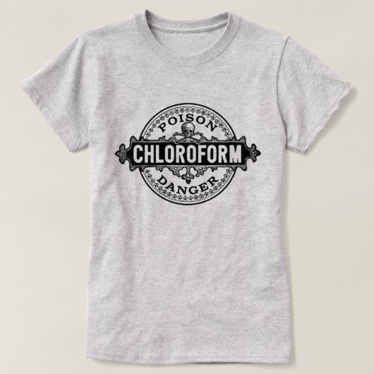 Chloroform stijlgif label t-shirt (Design voorkant)