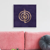 Cho Ku Rei - goud op paarse lotus Canvas Afdruk (Insitu (Woonkamer))