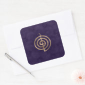 Cho Ku Rei - goud op paarse lotus Vierkante Sticker (Envelop)