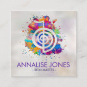 Cho ku Rei in kleurrijke splaatstin Vierkante Visitekaartje (Voorkant)