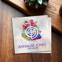 Cho ku Rei in kleurrijke splaatstin Vierkante Visitekaartje