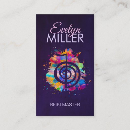 Cho ku Rei in kleurrijke splaatstin Visitekaartje (Voorkant)