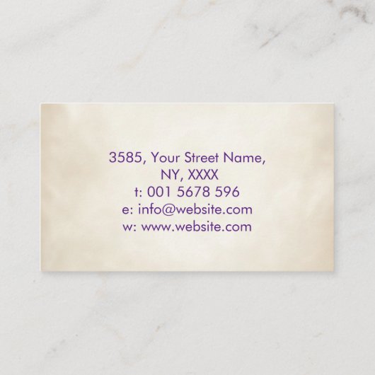 Cho ku Rei in kleurrijke splaatstin Visitekaartje (Achterkant)