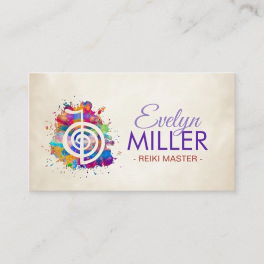 Cho ku Rei in kleurrijke splaatstin Visitekaartje (Voorkant)