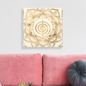 Cho Ku Rei - pastel gold lotus mandala Canvas Afdruk (Insitu (Woonkamer))