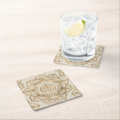 Cho Ku Rei - pastel gold lotus mandala Kartonnen Onderzetters (Insitu)