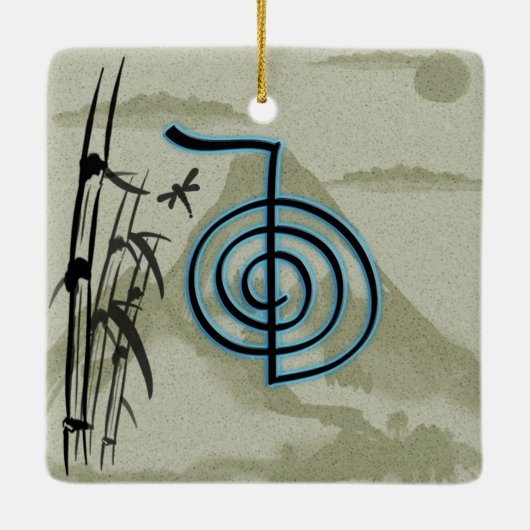 Cho Ku Rei Reiki Mountain Keramisch Ornament (Achterkant)
