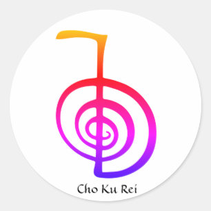 Cho Ku Rei, Reiki Power Symbol, Regenboogstickers Ronde Sticker