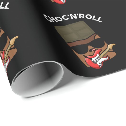 Choc and Roll Grappige Chocolade Pun Donker BG Cadeaupapier (Rol Hoek)