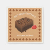 Choc Brownie Square en Raspberry - uw gebeurtenis Servet (Voorkant)