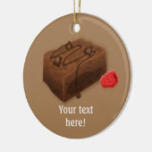 Choc Chip Brownies met Frambozen, uw kleur Keramisch Ornament (Links)