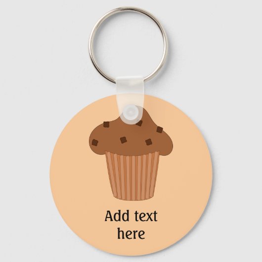 Choc Chip Muffin afbeelding met Gepersonaliseerde Sleutelhanger (Voorkant)
