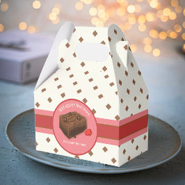 Choc Chunk Brownie - frambozen en bruin - jouw tek Bedankdoosjes