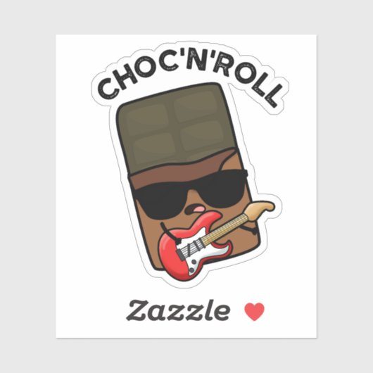 Choc en roll grappige chocolade woordspeling sticker (Vel)