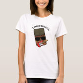 Choc en roll grappige chocolade woordspeling t-shirt (Voorkant)