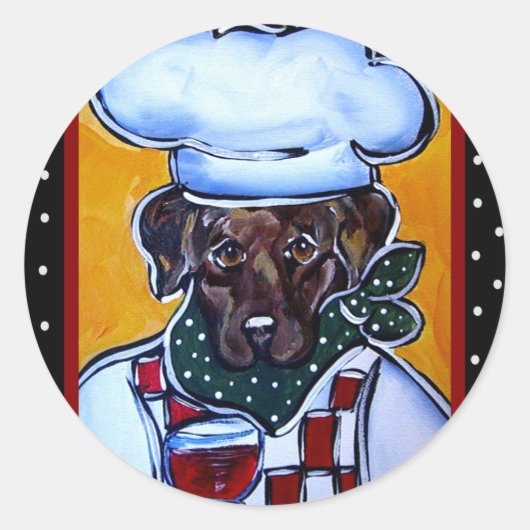 Choc Lab Chef Ronde Sticker (Voorkant)
