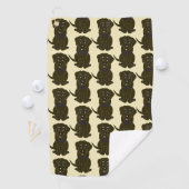 Choc Labrador-hond ontwerp elke kleur achtergrond Golfhanddoek (Insitu)
