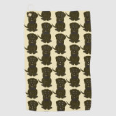 Choc Labrador-hond ontwerp elke kleur achtergrond Golfhanddoek (Voorkant)
