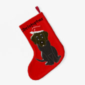 Choc Labrador Persoonlijke Kerstmis Kleine Kerstsok (Achterkant (Hangend))