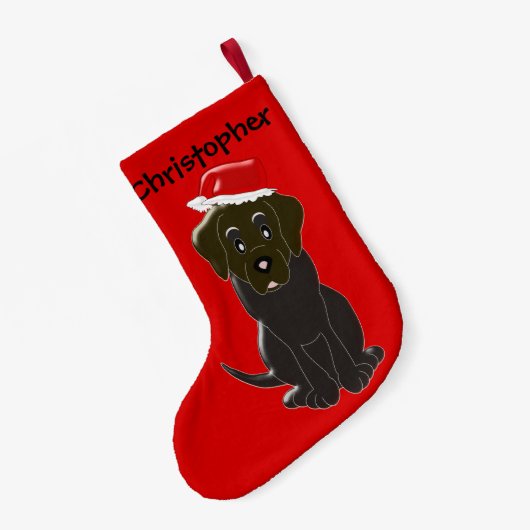 Choc Labrador Persoonlijke Kerstmis Kleine Kerstsok (Achterkant (Hangend))