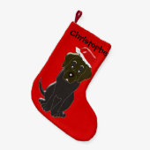 Choc Labrador Persoonlijke Kerstmis Kleine Kerstsok (Voorkant (Hangend))