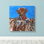 CHOC LABRADOR RETRIEVER CANVAS AFDRUK (Insitu (Houten vloer))