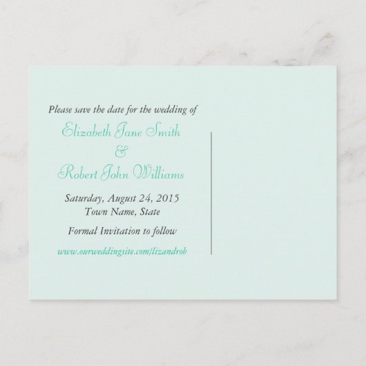 Choc Mint Decor  sparen het Briefkaart van de Datu (Achterkant)