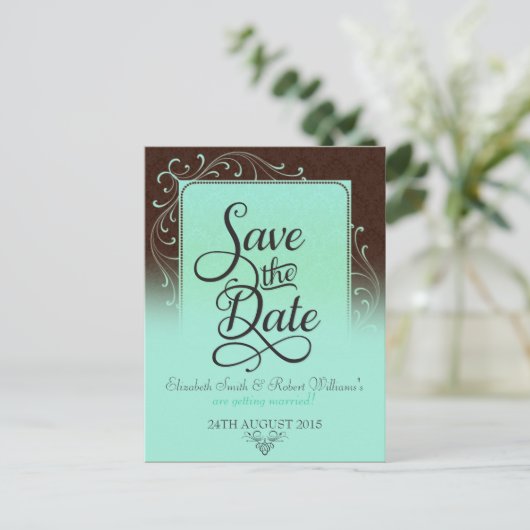 Choc Mint Decor  sparen het Briefkaart van de Datu (Staand voorkant)