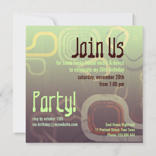 Choc Mint Retro ElectroPartij Vertrouwelijke uitno Kaart (Achterkant)