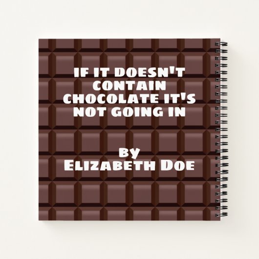 Choc O'Late Notitieboek (Achterkant)