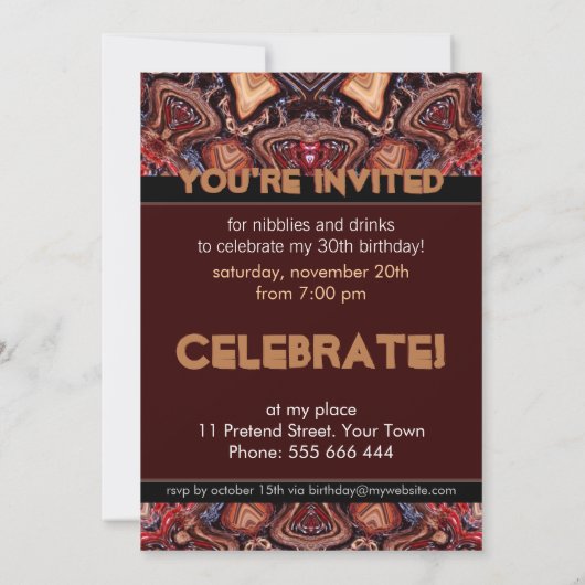 Choc Stippen Earth Art Party - Uitnodiging (Achterkant)