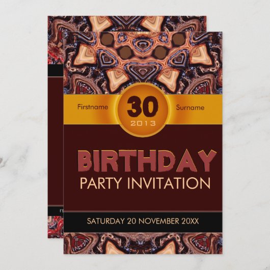 Choc Stippen Earth Art Party - Uitnodiging (Voorkant / Achterkant)