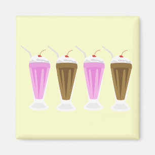 Choc + Straw Milkshake Magnet