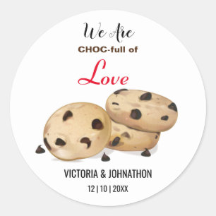 Choc vol liefde Cookie Dank je Weddenschap Ronde Sticker