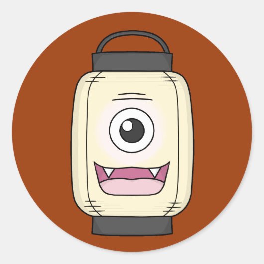 Chochin-obake (Papierlantern-ghost) Ronde Sticker (Voorkant)