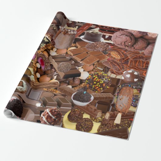 Chockablock chocolaatjes cadeaupapier (Uitgerold)
