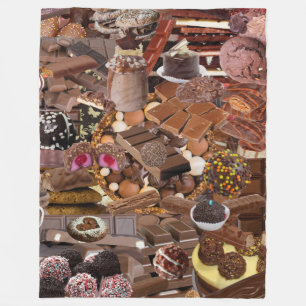 Chockablock chocolaatjes fleece deken