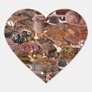 Chockablock chocolaatjes hart sticker