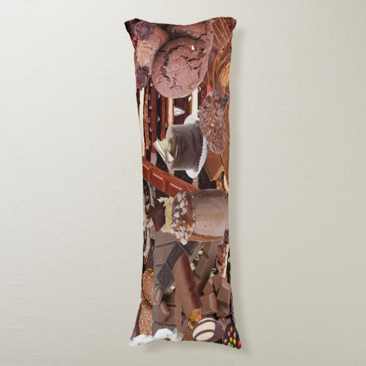 Chockablock chocolaatjes lichaamskussen (Voorkant Verticaal)