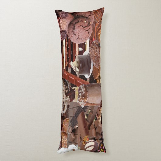 Chockablock chocolaatjes lichaamskussen (Achterkant (Verticaal))