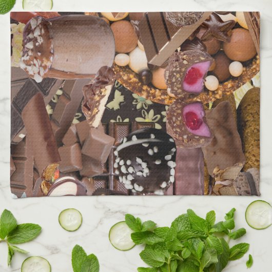 Chockablock chocolaatjes theedoek (Gevouwen)