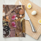 Chockablock chocolaatjes theedoek (Quarter Fold)