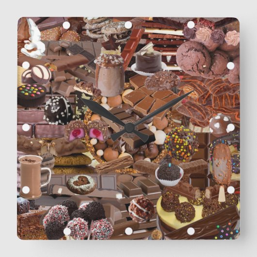Chockablock chocolaatjes vierkante klok (Voorkant)