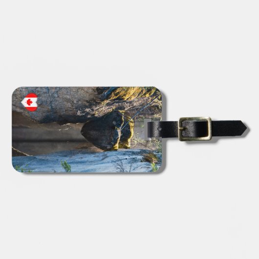 Chockstenen in Maligne Canyon - Alberta, Canada Bagagelabel (Voorkant horizontaal)