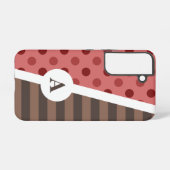 Choco Aardbei Polka Dot en Stripe Patroon Samsung Galaxy Hoesje (Achterkant horizontaal)