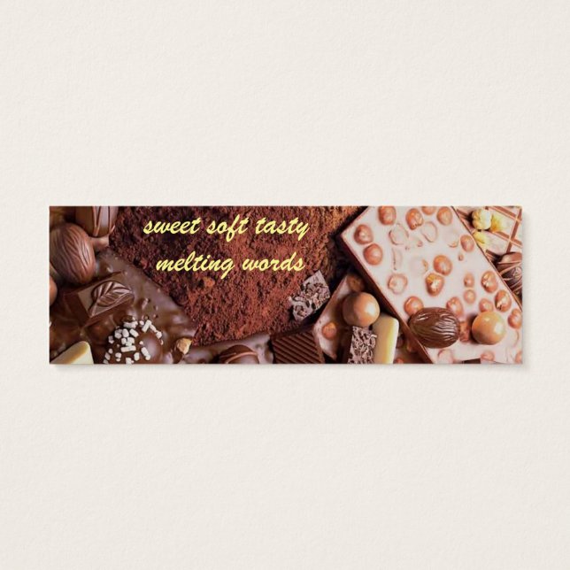 Choco bladwijzer Chocolade Mini Visitekaartjes (Achterkant)