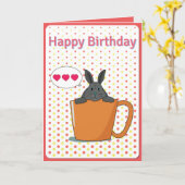 Choco bunny Happy Birthday-kaart Kaart (Gele Bloem)