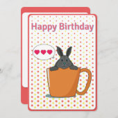 Choco bunny Happy Birthday-kaart Kaart (Voorkant / Achterkant)